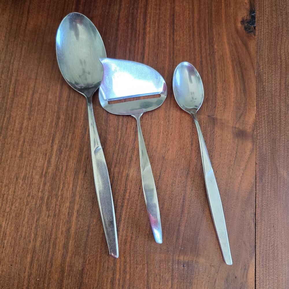 Gustav Anita Serving Utensils Spoon Cheese Slicer Ice Tea Sweden MCM Stainless